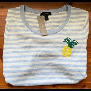 New - Women’s J. Crew pineapple striped t-shirt size large